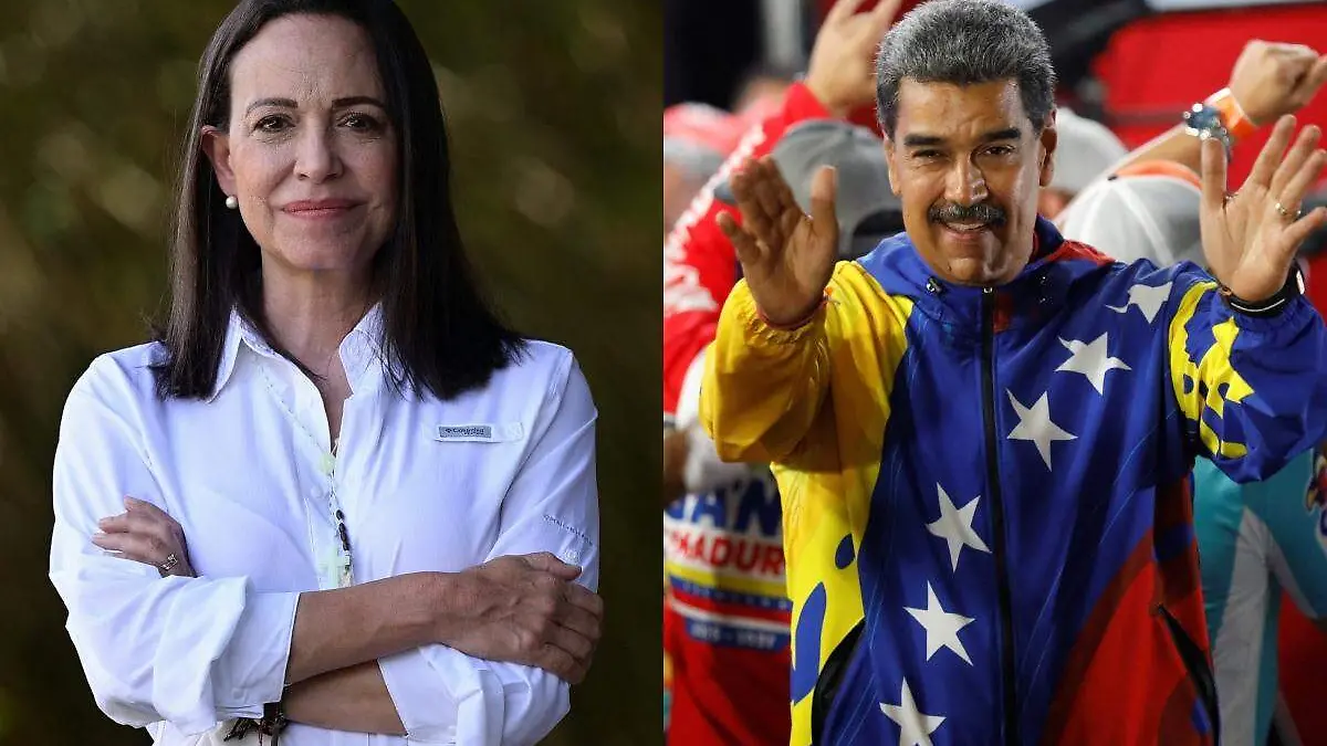 María Corina y Nicolás Maduro